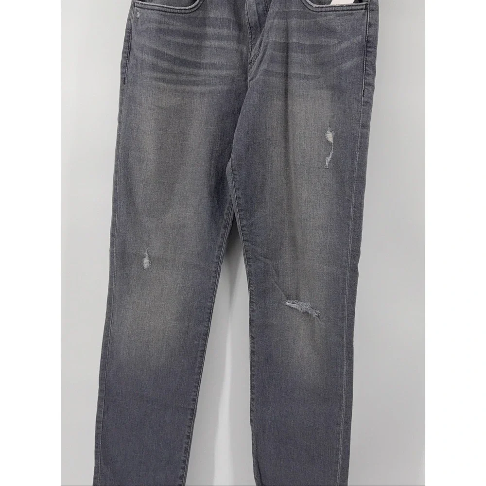 Hudson Blake Bronx Jeans Men's 33 Slim Straight Grey Distressed